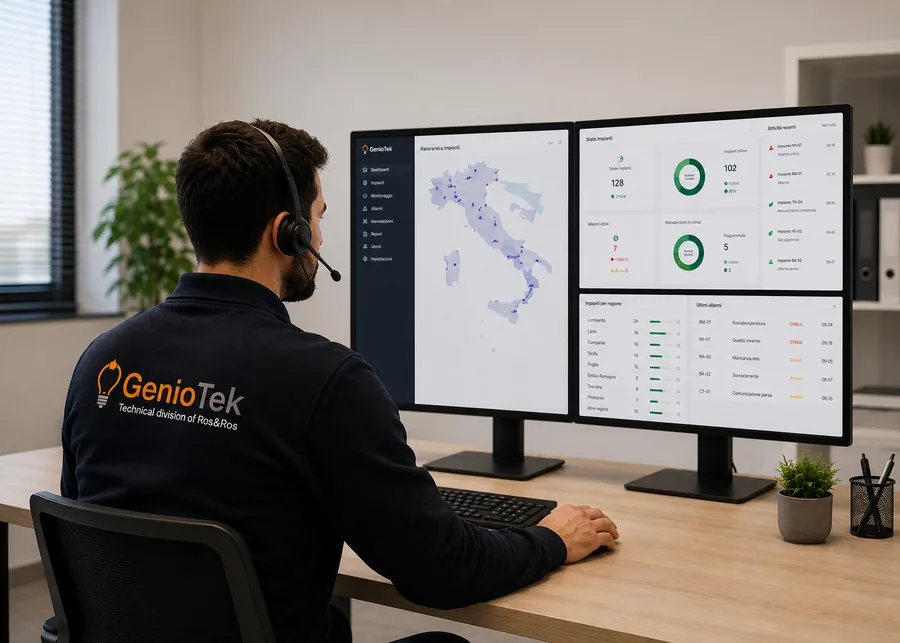 Monitoraggio centralizzato degli impianti dalla control room