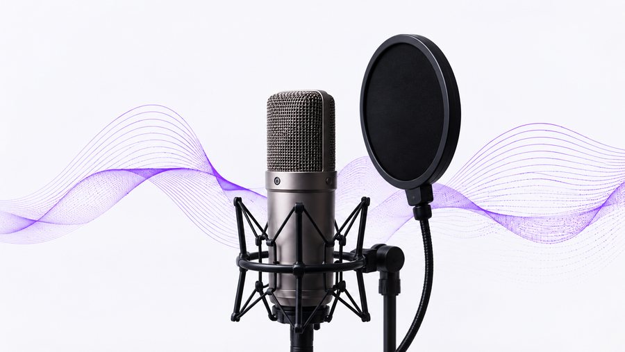 Microfono da studio per la produzione di contenuti radiofonici